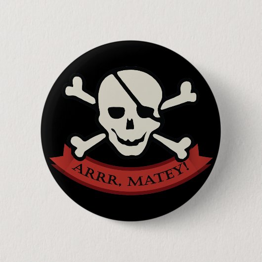 Skull - Schwarzer Standard, 2¼ Zoll Rundtaste Button (Vorderseite)