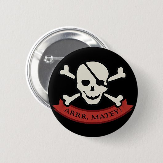 Skull - Schwarzer Standard, 2¼ Zoll Rundtaste Button (Vorne & Hinten)