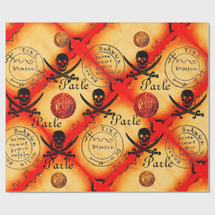 SKULL,SCHWERTER,PIRATES TREASKARTENPARKMENT GESCHENKPAPIER
