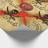 SKULL,SCHWERTER,PIRATES TREASKARTENPARKMENT GESCHENKPAPIER (Ecke)