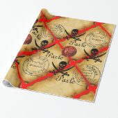 SKULL,SCHWERTER,PIRATES TREASKARTENPARKMENT GESCHENKPAPIER (Ungerollt)