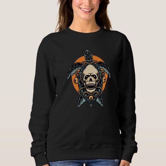 Skull Sea Turtle Ocean Sea Animal Sweatshirt (Vorderseite)