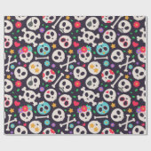 Skull set. Seamless pattern with flat design of sk Geschenkpapier (Flach)