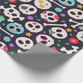 Skull set. Seamless pattern with flat design of sk Geschenkpapier (Ecke)