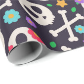 Skull set. Seamless pattern with flat design of sk Geschenkpapier (Rolleneckpunkt)