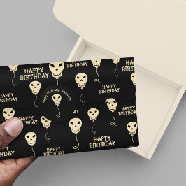 Skull Shaped Balloons Goth Happy Birthday Seidenpapier