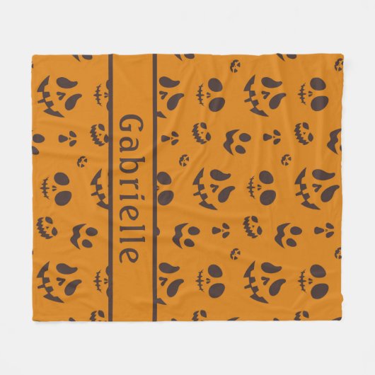 Skull Silhouette Muster Brown Fleece Blankon (Vorderseite (Horizontal))