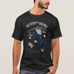 Skull Skaten Skeleton Skateboard Streetwear Angesa T-Shirt