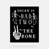 Skull Skeleton Bad to the Bone 2nd Birthday Acrylschild (Vorderseite)