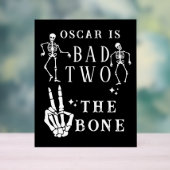 Skull Skeleton Bad to the Bone 2nd Birthday  Acrylschild (Neutral)