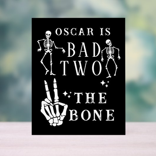 Skull Skeleton Bad to the Bone 2nd Birthday Acrylschild (Neutral)