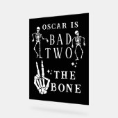 Skull Skeleton Bad to the Bone 2nd Birthday  Acrylschild (Winkel)