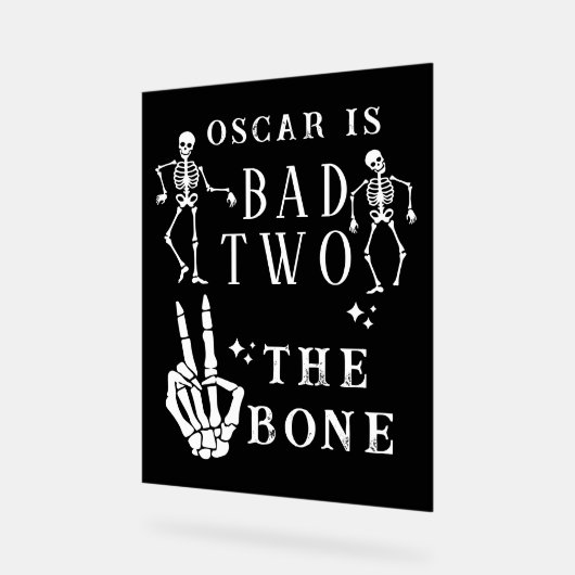 Skull Skeleton Bad to the Bone 2nd Birthday Acrylschild (Winkel)