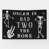 Skull Skeleton Bad to the Bone 2nd Birthday Banner (Horizontal)