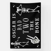 Skull Skeleton Bad to the Bone 2nd Birthday Banner (Vertikal)