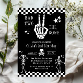 Skull Skeleton Bad to the Bone 2nd Birthday  Einladung