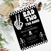 Skull Skeleton Bad to the Bone 2nd Birthday  Einladung