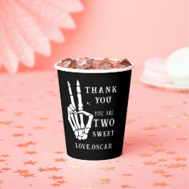 Skull Skeleton Bad to the Bone 2nd Birthday  Pappbecher