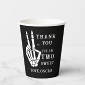 Skull Skeleton Bad to the Bone 2nd Birthday Pappbecher (Vorderseite)