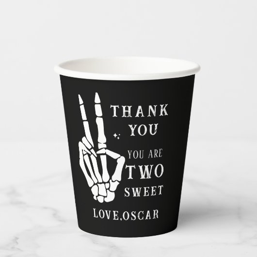 Skull Skeleton Bad to the Bone 2nd Birthday Pappbecher (Vorderseite)