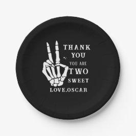 Skull Skeleton Bad to the Bone 2nd Birthday  Pappteller