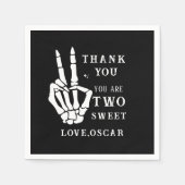 Skull Skeleton Bad to the Bone 2nd Birthday Serviette (Vorderseite)