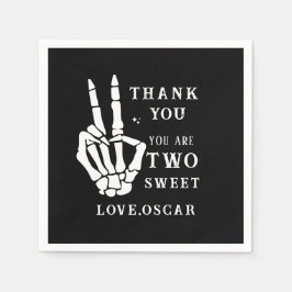 Skull Skeleton Bad to the Bone 2nd Birthday  Serviette