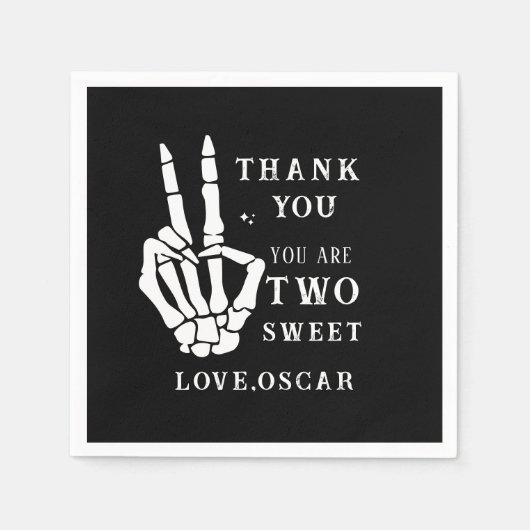 Skull Skeleton Bad to the Bone 2nd Birthday  Serviette (Vorderseite)