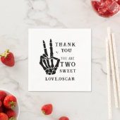 Skull Skeleton Bad to the Bone 2nd Birthday  Serviette (Beispiel)