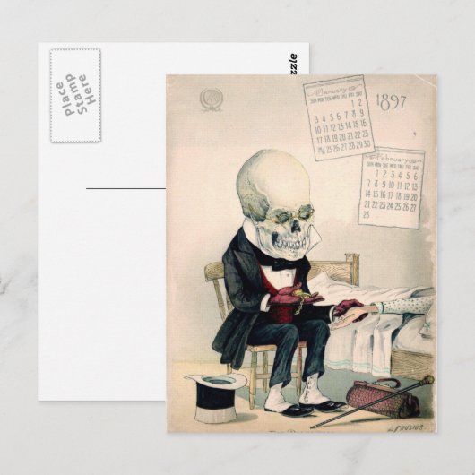 SKULL, SKELETON, DROGEN, ARZNEIMITTEL POSTKARTE (Vorne/Hinten)