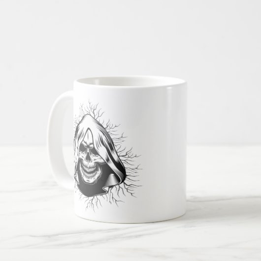 Skull Skeleton Halloween Kaffeetasse (Vorderseite Links)