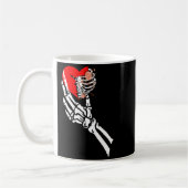 Skull Skeleton Hand Holding Red Heart Love Valenti Kaffeetasse (Links)