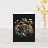 Skull Skeleton - Leprechaun St. Patrick's Day Sain Karte (Gelbe Blume)
