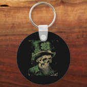 Skull Skeleton - Leprechaun St. Patrick's Day Sain Schlüsselanhänger (Vorderseite)