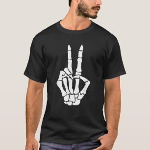 Skull Skeleton Peace Sign Geburtstagsgeschenk T-Shirt