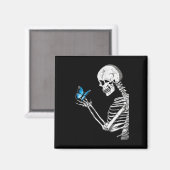 Skull Skeleton Retro Halloween Magnet (Vorderseite/Rückseite)