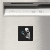Skull Skeleton Retro Halloween Magnet (In Situ (Geschirrspüler))
