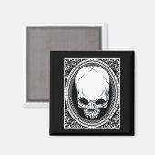 Skull ~ Skeleton Skulls Gothic Black Magnet (Vorderseite/Rückseite)