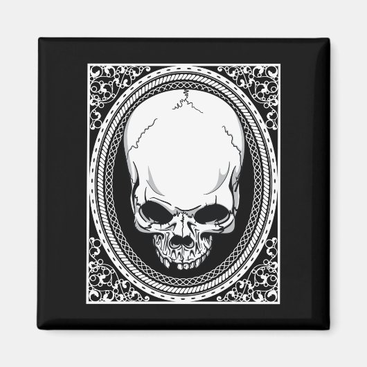 Skull ~ Skeleton Skulls Gothic Black Magnet (Vorne)