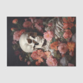 Skull Skeleton with Roses Seidenpapier (Vorderseite)