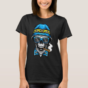 Skull Smoke Zigarre Hip Hop Rap Beatbox Skateboard T-Shirt