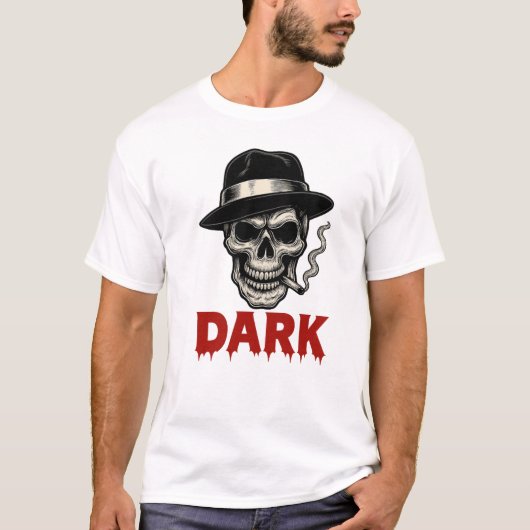 Skull Smoking Cigar Dark T-shirt  (Vorderseite)