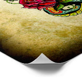 Skull Snake Rose Poster (Ecke)