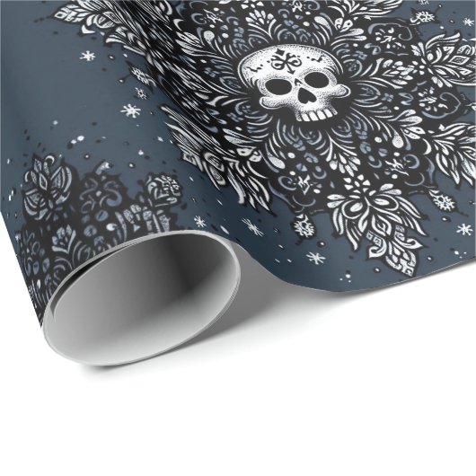 Skull Snowflake Geschenkpapier (Rolleneckpunkt)
