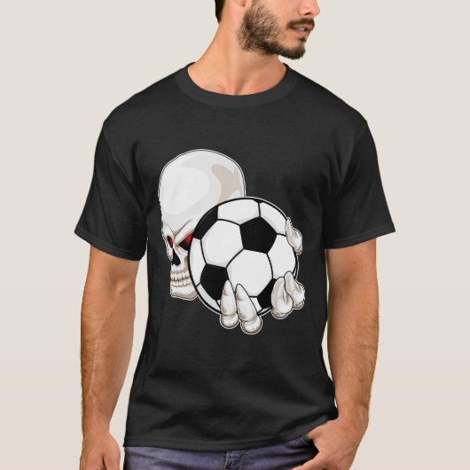 Skull Soccer-Spieler Fußball T-Shirt (Vorderseite)
