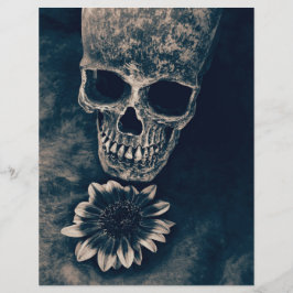 Skull Sonnenblume Vintag Cyanotype Gothic