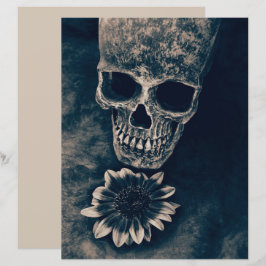 Skull Sonnenblume Vintag Cyanotype Gothic