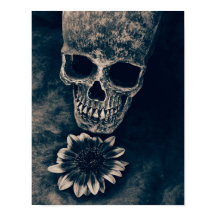 Skull Sonnenblume Vintag Cyanotype Gothic