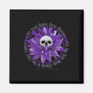Skull Sonnenblumen Warrior Lila Ribbon Alzheimer A Magnet
