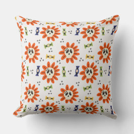 Skull Sonnenblumenmuster - Halloween Spooky Kissen